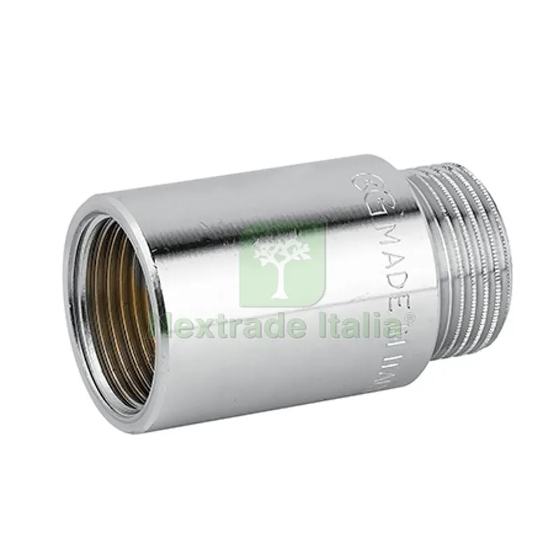 10PZ PROLUNGA MF OTTONE CROMO 1" x 10 mm — Interruttori e prese — rif. FERX.DIA343-C015-0610