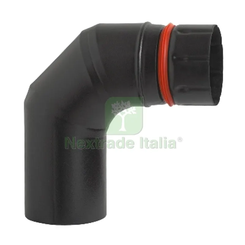 CURVA ECO-PELLET 90° SMALTATO NERO Diam. 100 — Stufe e camini — rif. FERX.DIA409-E220-100 CURVA ECO-PELLET 90° SMALTATO NERO Diam. 100 — Stufe e camini — rif. FERX.DIA409-E220-100
