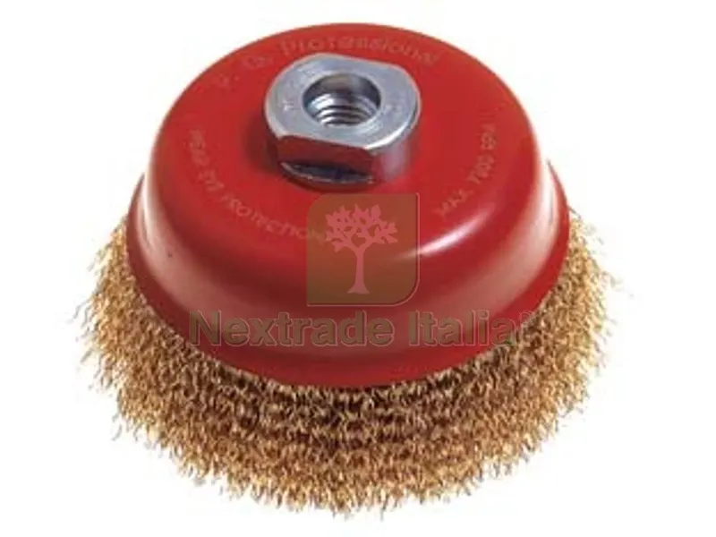 2BLISTER SPAZZOLA A TAZZA FILI ACCIAIO PER SMERIGLIATRICE - ? mm. 85 foro filettato14 MA PG 485.40 — Punte, frese e dischi — rif. FERX.FER72144 2BLISTER SPAZZOLA A TAZZA FILI ACCIAIO PER SMERIGLIATRICE - ? mm. 85 foro filettato14 MA PG 485.40 — Punte, frese e dischi — rif. FERX.FER72144