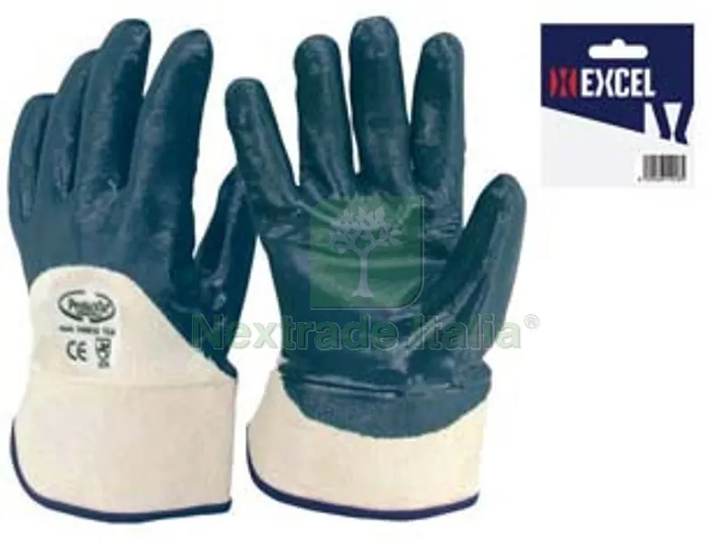 12BLISTER Guanti da Lavoro in Tela Palmo NBR Dorso Aperto - tg.10 — Guanti da lavoro — rif. FERX.FER139984