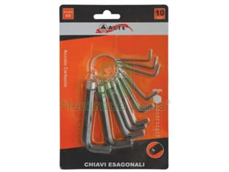 5BLISTER CHIAVI MASCHIO ESAGONALI IN SERIE 10 PEZZI — Chiavi e bussole — rif. FERX.FER14458