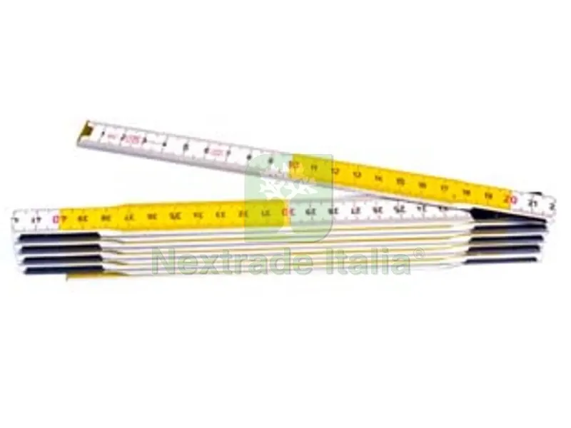 10PZ doppiometro in legno bicolore - bianco/giallo (0-35-458) — Misurazione e taglio manuale — rif. FERX.FER80088 10PZ doppiometro in legno bicolore - bianco/giallo (0-35-458) — Misurazione e taglio manuale — rif. FERX.FER80088