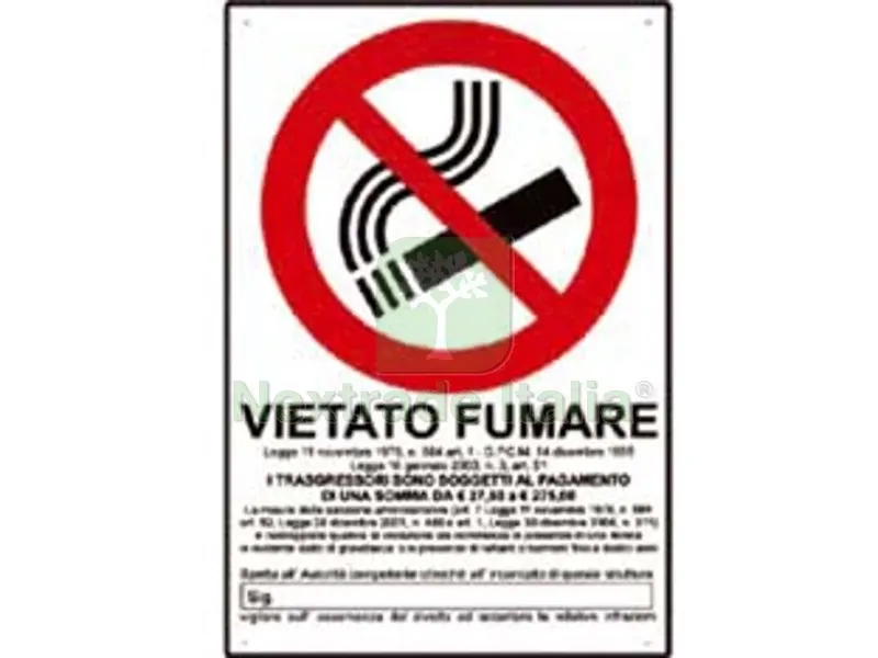 10PZ Cartello "vietato Fumare" - cm.20x30h. — Casalinghi e organizzazione — rif. FERX.FER49344