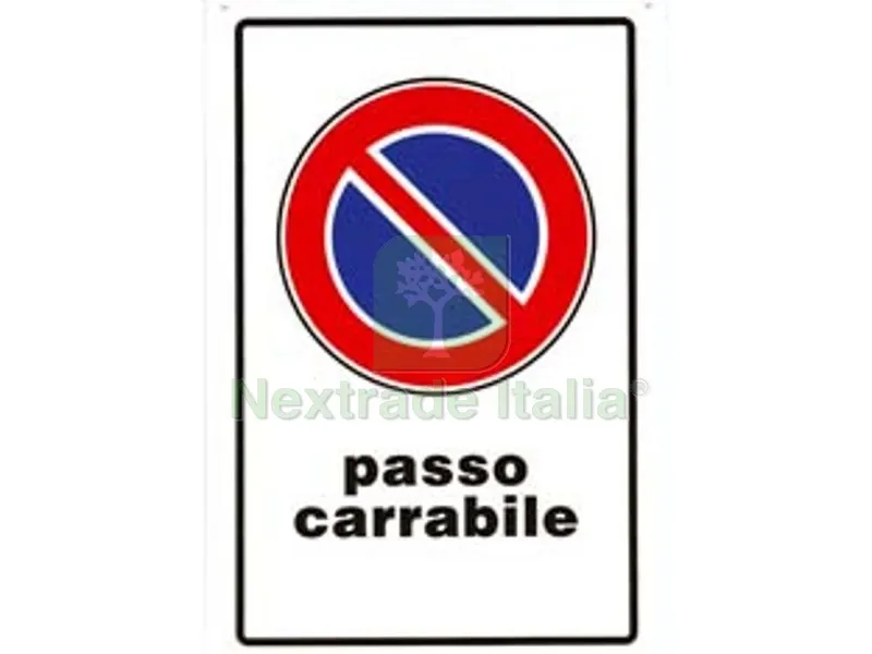 10PZ Cartello "passo Carrabile" - cm.20x30h. — Cartelli e segnaletica — rif. FERX.FER49399