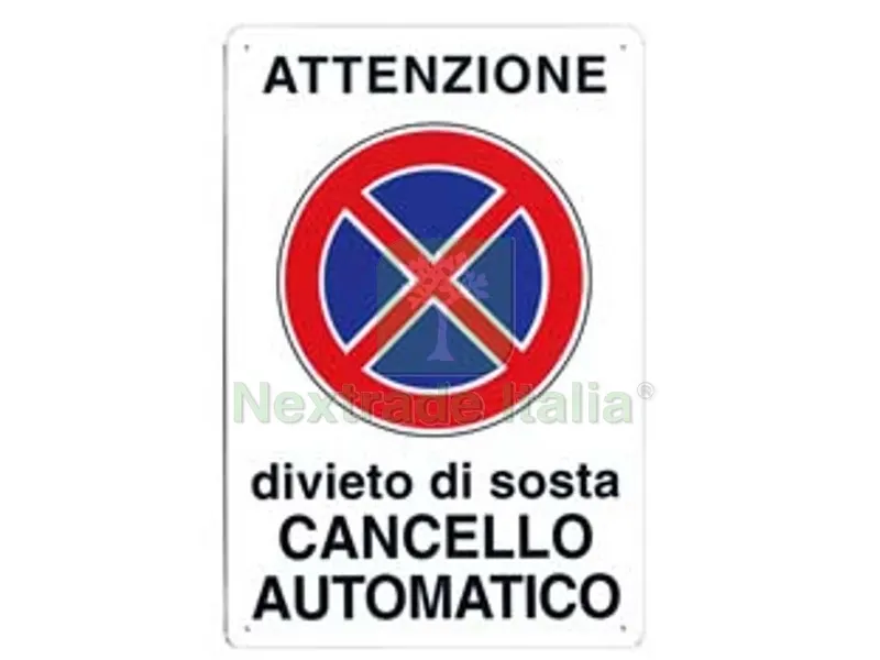 10PZ Cartello "attenzione Divieto di Sosta Cancello Automatico" - cm.30x20h. — Casalinghi e organizzazione — rif. FERX.FER49689