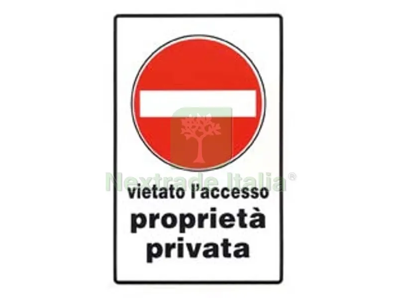 10PZ Cartello "vietato L'accesso Proprieta' Privata" - mm.20x30h. — Casalinghi e organizzazione — rif. FERX.FER49771