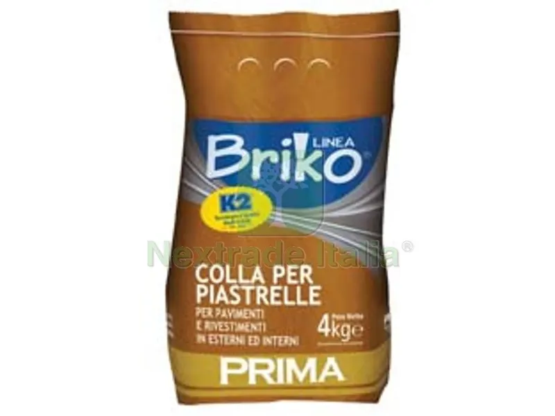 4PZ K2 Linea Briko Colla per Piastrelle Bianca in Polvere - Kg.4 in sacco — Cemento, malte e collanti edili — rif. FERX.FER35330