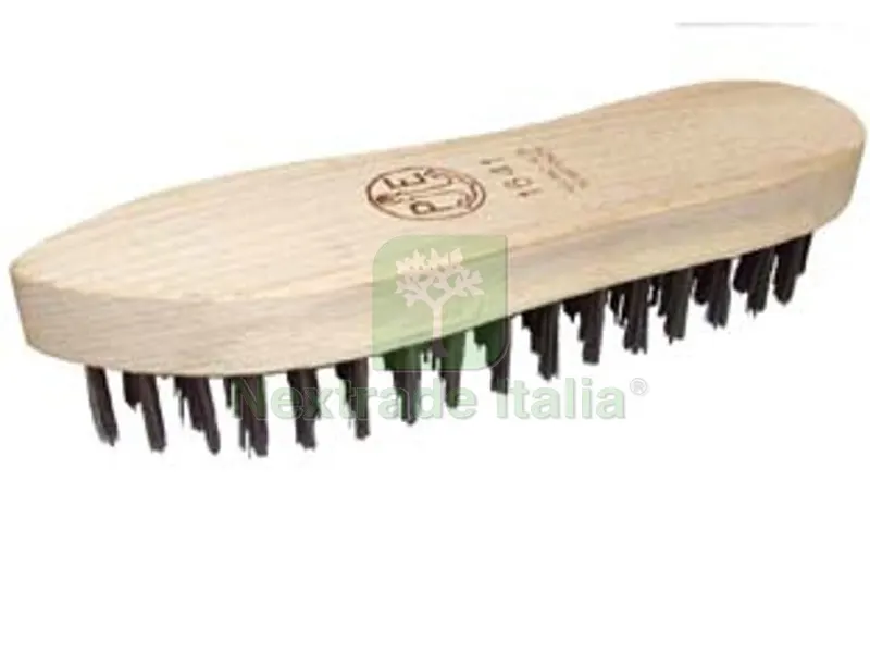 12PZ Spazzole in Acciaio a Scarpetta - 5 ranghi art.1642 cm.18,5x5,5 — Calzature antinfortunistiche — rif. FERX.FER69175