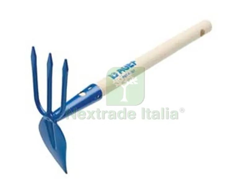 3PZ Zappino Cuore con Tridente con Manico Legno - cm.6,5x29 — Attrezzi da giardino — rif. FERX.FER6729