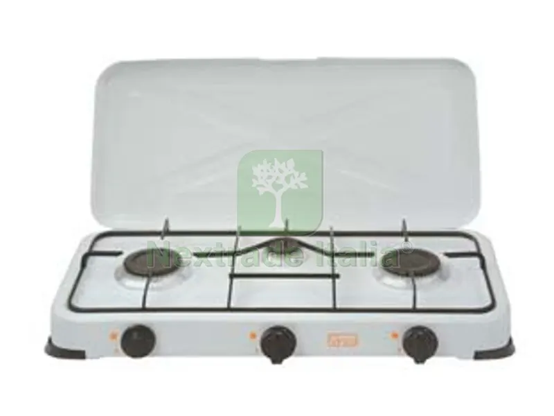 Fornello a GAS a 3 Fuochi con Coperchio - cm.57x33x10h. — Casalinghi e organizzazione — rif. FERX.FER20442 Fornello a GAS a 3 Fuochi con Coperchio - cm.57x33x10h. — Casalinghi e organizzazione — rif. FERX.FER20442