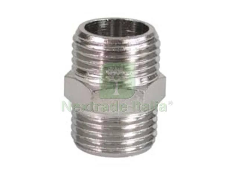 10PZ NIPLES MASCHIO OTTONE CROMATO - M 1/2" — Tubi e raccordi — rif. FERX.FER92593