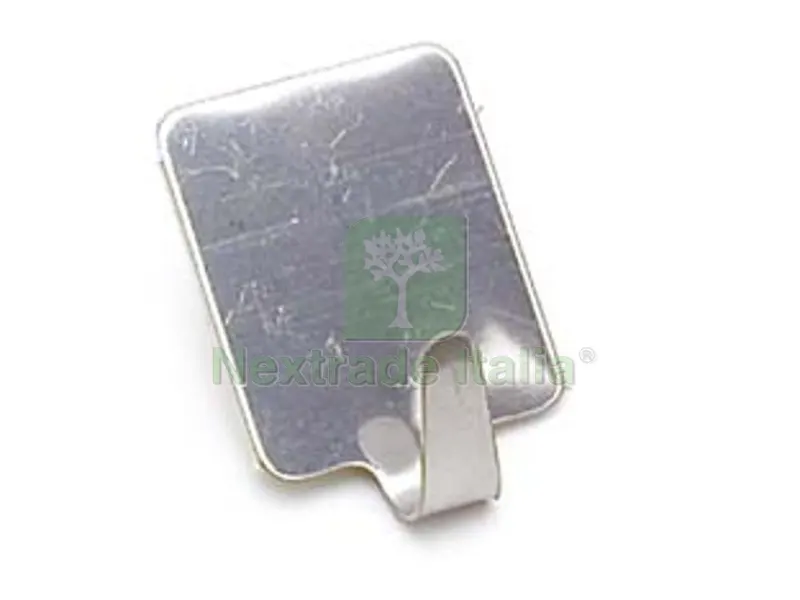 100PZ Ganci Adesivi Inox - mm.25x33h. — Ferramenta per legno e mobili — rif. FERX.FER29100