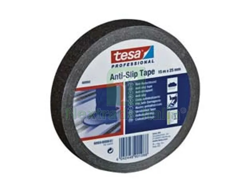 2PZ NASTRO ANTISDRUCCIOLO NERO - mm.25h. in rotoli da mt.15 — Profili antiscivolo e gomma — rif. FERX.FER92685