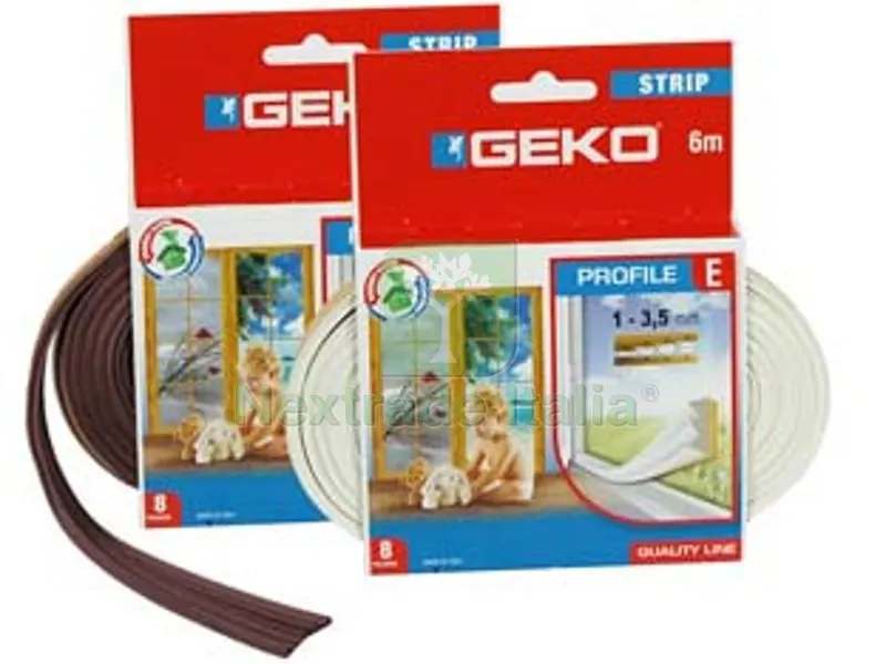 10PZ PARAFREDDO IN GOMMA PROFILO "E" mm.9h. rotolo da mt.6 colore marrone per porte e finestre in gomma pregiata EPDM estrusa autoadesiva, protegge dal freddo, dalle correnti d’aria e dall’um — Scarichi e sifoni — rif. FERX.FER27540
