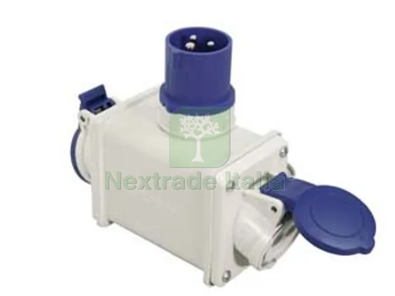 ADATTATORE INDUSTRIALE 220V CON SPINA CEE 309 IP44 E 2 PRESE 2P+T - 16A colore blu 73110 — Interruttori e prese — rif. FERX.FER88763 ADATTATORE INDUSTRIALE 220V CON SPINA CEE 309 IP44 E 2 PRESE 2P+T - 16A colore blu 73110 — Interruttori e prese — rif. FERX.FER88763