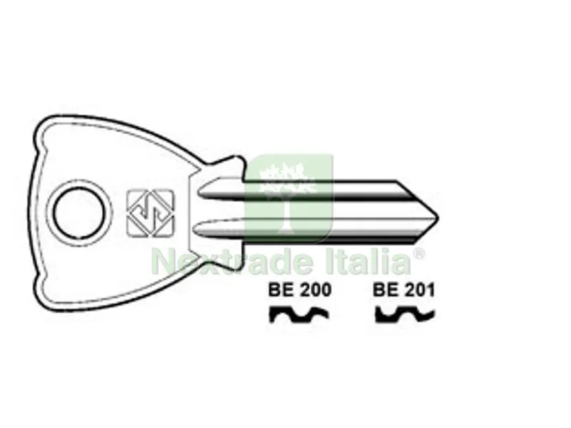 20PZ chiavi per cilindri 4 spine grandi - be200 dx — Serrature e cilindri — rif. FERX.FER50982