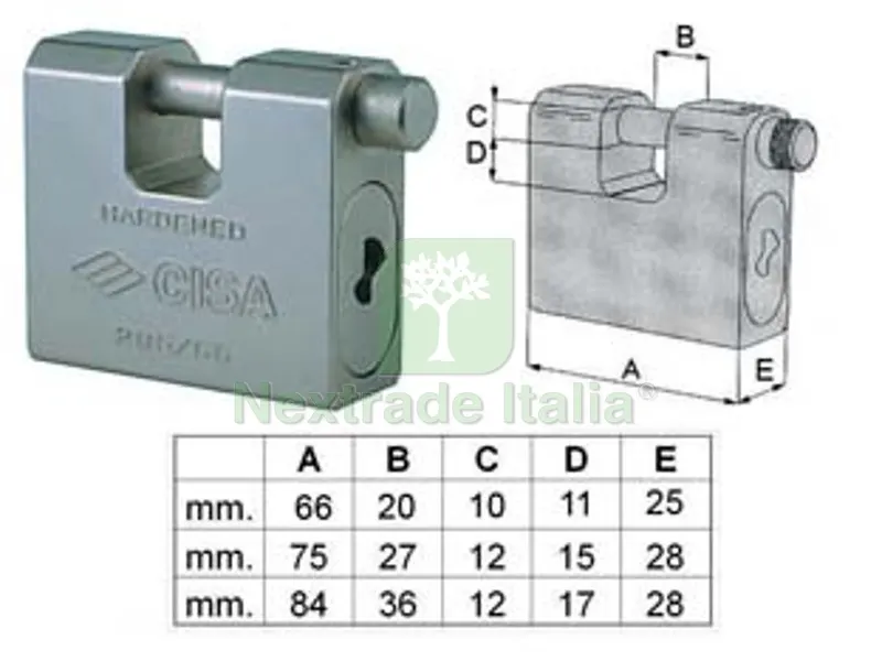 lucchetto corazzato a una bocca 28550 - mm.66 (art.28550660) — Lucchetti e catene — rif. FERX.FER394475 lucchetto corazzato a una bocca 28550 - mm.66 (art.28550660) — Lucchetti e catene — rif. FERX.FER394475