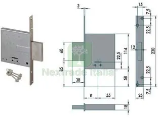 serratura da infilare doppia mappa 57010 - mm.60 (57010600) — Chiavi grezze e duplicati — rif. FERX.FER64491 serratura da infilare doppia mappa 57010 - mm.60 (57010600) — Chiavi grezze e duplicati — rif. FERX.FER64491