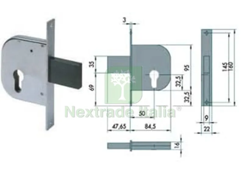 2PZ serratura da infilare per cancelli solo catenaccio 42022 - mm.50 (42022500) — Lucchetti e catene — rif. FERX.FER65351 2PZ serratura da infilare per cancelli solo catenaccio 42022 - mm.50 (42022500) — Lucchetti e catene — rif. FERX.FER65351