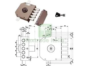 Serratura Triplice da Applicare Senza Scrocco a Pompa 30620 - mm.60 SX cilindro ? mm.30 (30620VS60XE) — Serrature e cilindri — rif. FERX.FER141611 Serratura Triplice da Applicare Senza Scrocco a Pompa 30620 - mm.60 SX cilindro ? mm.30 (30620VS60XE) — Serrature e cilindri — rif. FERX.FER141611