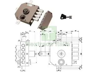 Serratura Quintuplice da Applicare con Scrocco a Pompa 30650 - mm.60 DX cilindro ? mm.30 (30650VD60JE) — Serrature e cilindri — rif. FERX.FER142441 Serratura Quintuplice da Applicare con Scrocco a Pompa 30650 - mm.60 DX cilindro ? mm.30 (30650VD60JE) — Serrature e cilindri — rif. FERX.FER142441