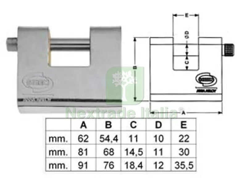 Lucchetto Corazzato a una Bocca PL211 - mm.81 (PL2118000) — Lucchetti e catene — rif. FERX.FER203135 Lucchetto Corazzato a una Bocca PL211 - mm.81 (PL2118000) — Lucchetti e catene — rif. FERX.FER203135