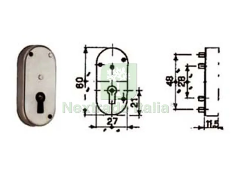 5PZ Serratura da Incastrare a Stringa Ridotta 33 — Serrature e cilindri — rif. FERX.FER57738