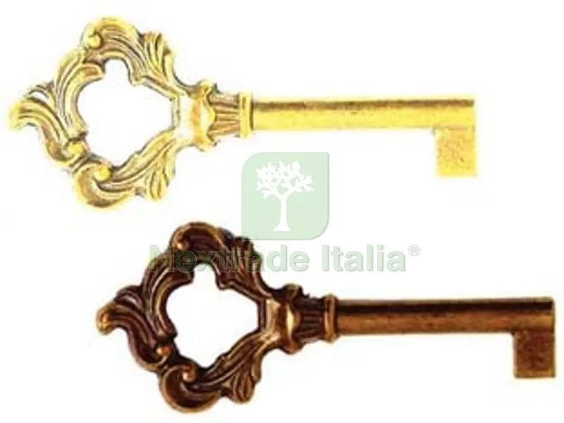 5PZ CHIAVI PER MOBILI BAROCCO IN ZAMA - mm.74 lunghezza gambo mm.35 — Serrature e cilindri — rif. FERX.FER88725 5PZ CHIAVI PER MOBILI BAROCCO IN ZAMA - mm.74 lunghezza gambo mm.35 — Serrature e cilindri — rif. FERX.FER88725