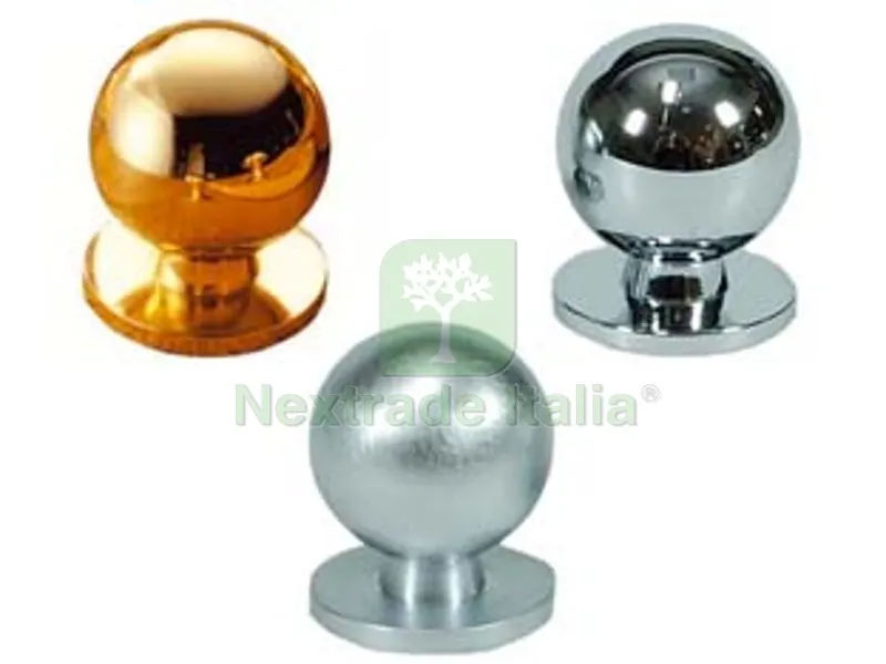 5PZ POMOLI PER MOBILI IN OTTONE A SFERA - ? mm.25 in ottone cromato lucido — Maniglie e pomelli — rif. FERX.FER85755