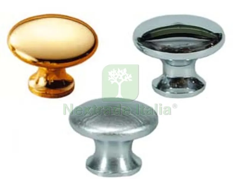5PZ Pomoli per Mobili in Ottone Piatti Lisci - ? mm.28 in ottone oro lucido — Maniglie e pomelli — rif. FERX.FER75350