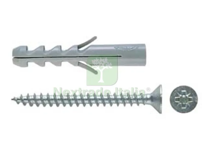 25PZ TASSELLO IN NYLON CON VITE "S-V" - ? mm.10x50 vite mm.6x60 — Tasselli e ancoraggi — rif. FERX.FER77378