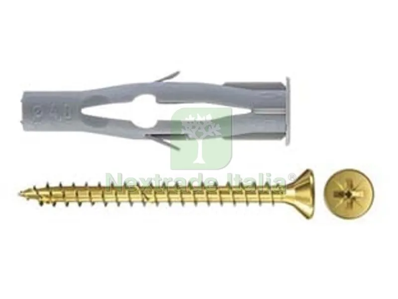 100PZ TASSELLO IN NYLON CON VITE "FU-V" - ? mm.6x35 vite mm.3,5x45 — Tasselli e ancoraggi — rif. FERX.FER63630 100PZ TASSELLO IN NYLON CON VITE "FU-V" - ? mm.6x35 vite mm.3,5x45 — Tasselli e ancoraggi — rif. FERX.FER63630