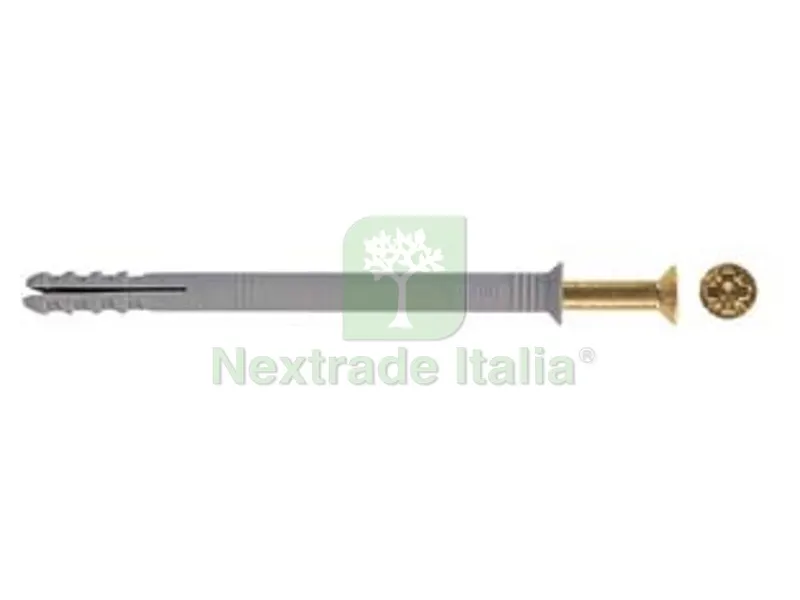 100PZ TASSELLO IN NYLON CON VITE CHIODO "N" - ? mm.8x60 vite ? mm.5x65 — Tasselli e ancoraggi — rif. FERX.FER82303 100PZ TASSELLO IN NYLON CON VITE CHIODO "N" - ? mm.8x60 vite ? mm.5x65 — Tasselli e ancoraggi — rif. FERX.FER82303