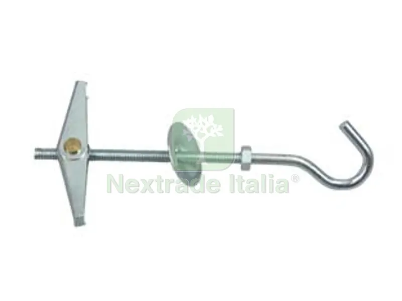 100PZ Tassello a Farfalla con Gancio Aperto in Acciaio Zincato - ? mm.4 — Ganci, moschettoni e anelli — rif. FERX.FER369