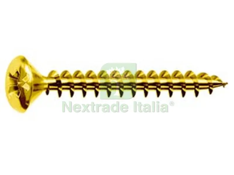 500PZ Viti Panel-VIT Testa Goccia di Sego Acciaio Ottonato - ? mm.3,5x20 — Viti — rif. FERX.FER35453