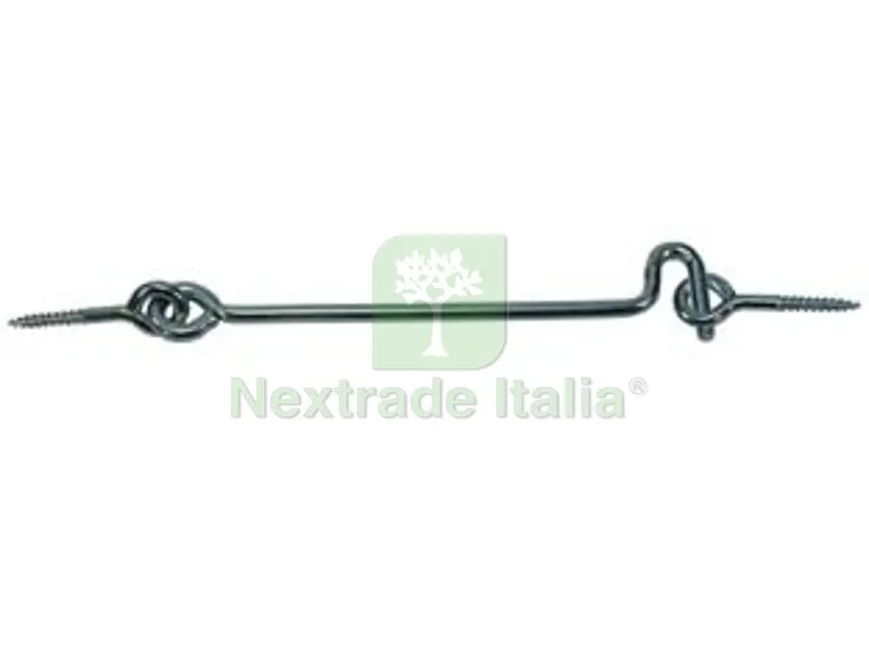 100PZ RAMPINI PER FINESTRA CON OCCHIOLO A VITE - mm.20x120 - ? mm.4x120 — Minuteria metallica — rif. FERX.FER1427