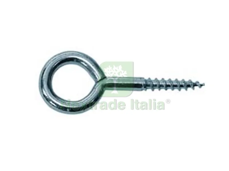100PZ OCCHIOLO CON VITE PER LEGNO - 25x140 - ø mm.7x60 — Minuteria metallica — rif. FERX.FER462266