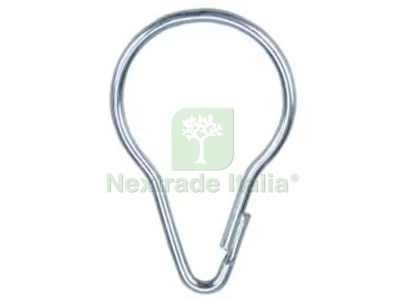 200PZ Anelli a Pressione per Tende in Acciaio Nichelato - ? mm.26x48h. piccoli — Casalinghi e organizzazione — rif. FERX.FER3094
