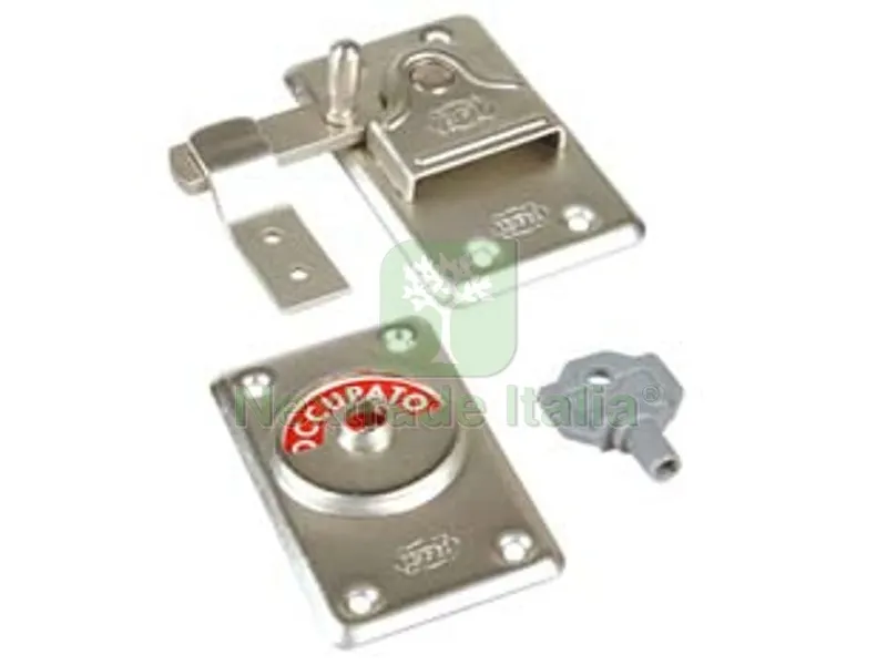 6PZ Catenaccio "LIBERO-OCCUPATO" con Incontro ART.33 - mm.48x80h. — Lucchetti e catene — rif. FERX.FER24594 6PZ Catenaccio "LIBERO-OCCUPATO" con Incontro ART.33 - mm.48x80h. — Lucchetti e catene — rif. FERX.FER24594