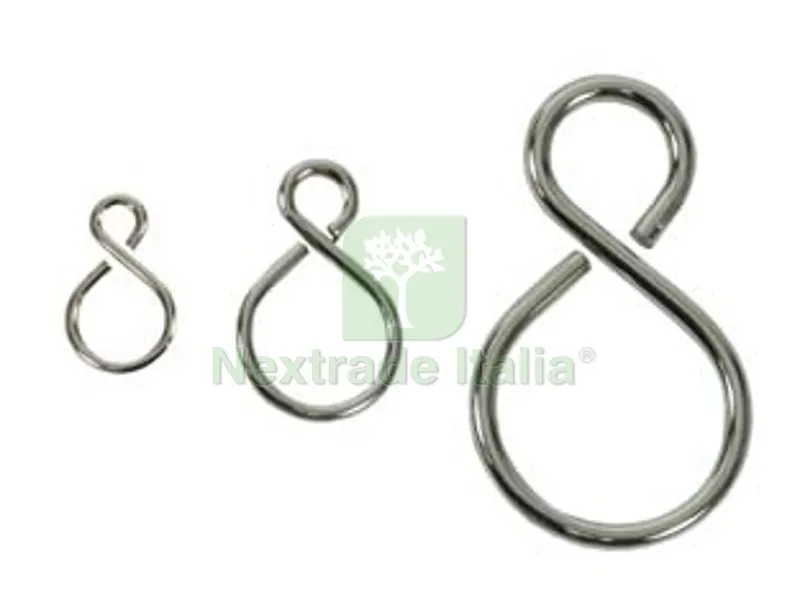 200PZ Ganci AD "S" in Acciaio Nichelato - ? mm.2x21x32 — Casalinghi e organizzazione — rif. FERX.FER4169 200PZ Ganci AD "S" in Acciaio Nichelato - ? mm.2x21x32 — Casalinghi e organizzazione — rif. FERX.FER4169