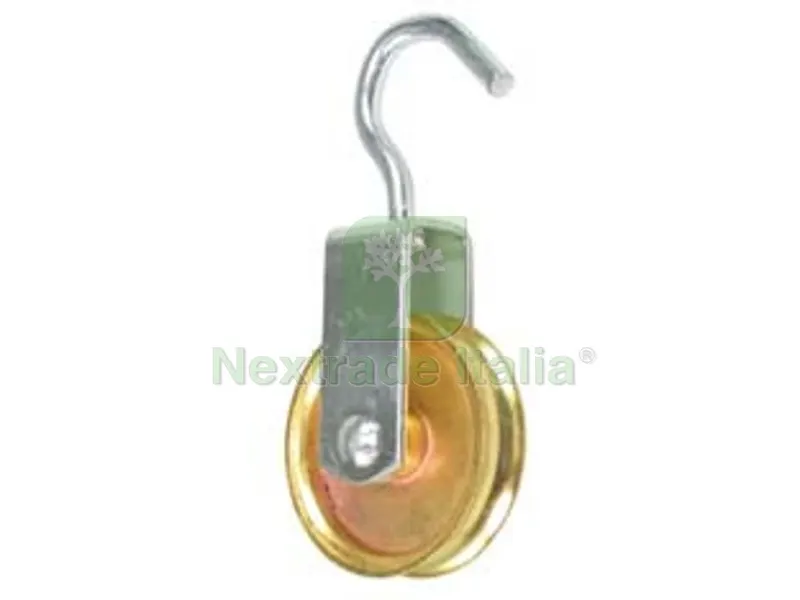 20PZ CARRUCOLA CON GANCIO RUOTA OTTONATA - ? mm.35x12 — Ferramenta per legno e mobili — rif. FERX.FER145800 20PZ CARRUCOLA CON GANCIO RUOTA OTTONATA - ? mm.35x12 — Ferramenta per legno e mobili — rif. FERX.FER145800