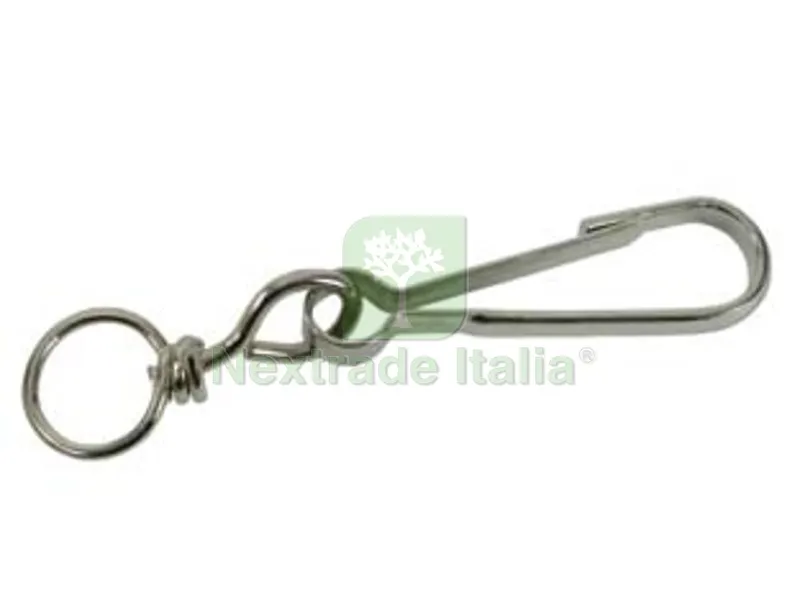 30PZ MOSCHETTONI SIMPLEX CON GIVOLARE IN ACCIAIO ZINCATO - mm.100 — Ganci, moschettoni e anelli — rif. FERX.FER15226
