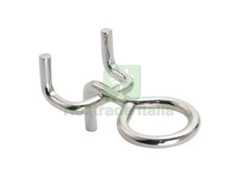 100PZ Ganci per Pannelli Forati AD Occhiolo — Minuteria metallica — rif. FERX.FER70430