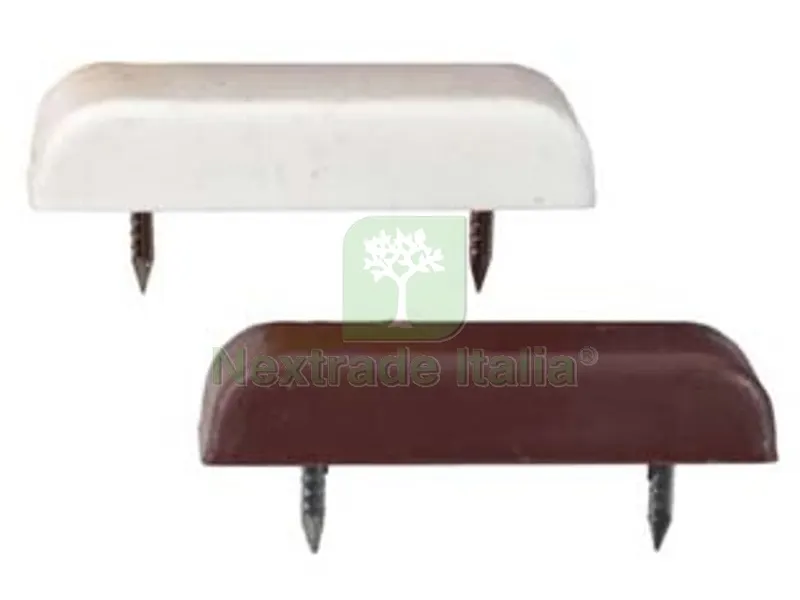 250PZ Fermantine Fermaporte con 2 Chiodi - mm.40x10x7, in plastica marrone — Chiodi e graffe — rif. FERX.FER22644 250PZ Fermantine Fermaporte con 2 Chiodi - mm.40x10x7, in plastica marrone — Chiodi e graffe — rif. FERX.FER22644
