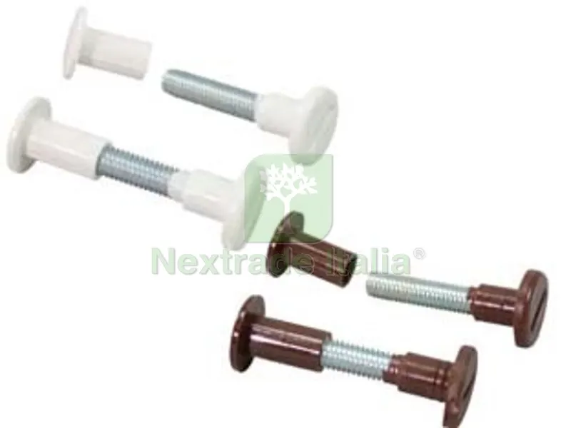 50PZ Viti di Giunzione in Nylon e Acciaio Zincato - lunghezza mm.30/40 marroni — Viti — rif. FERX.FER83003