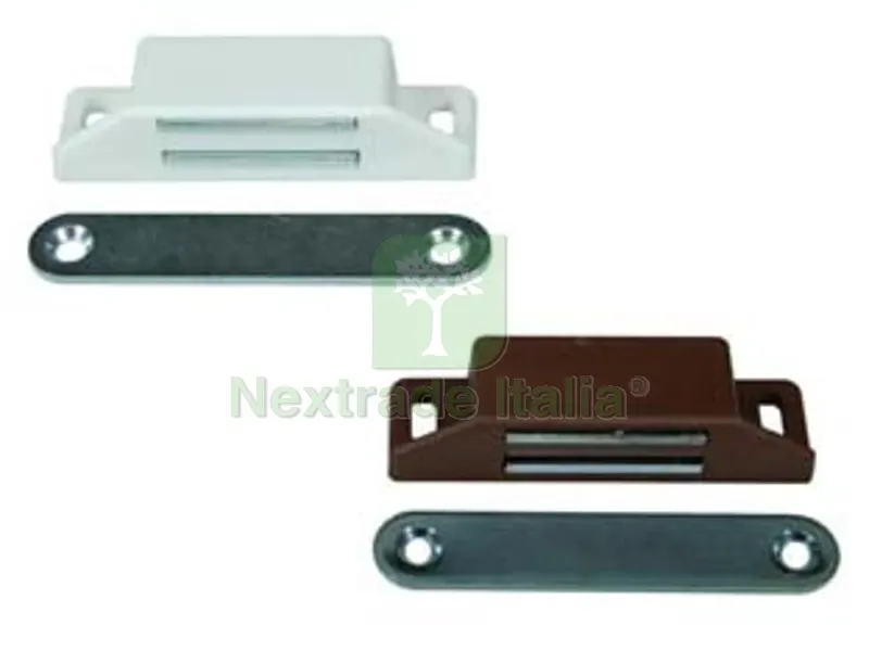 50PZ CRICCHETTO MAGNETICO RETTANGOLARE GRANDE - mm.65x20x15h., in plastica bianca — Cinghie e tiranti a cricchetto — rif. FERX.FER84284