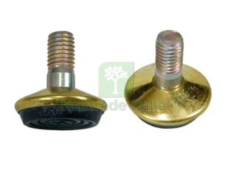 25PZ Piedino Registrabile Girevole Acciaio Ottonato - ? mm.10 MA larghezza base ? mm.32 — Ferramenta per legno e mobili — rif. FERX.FER6798