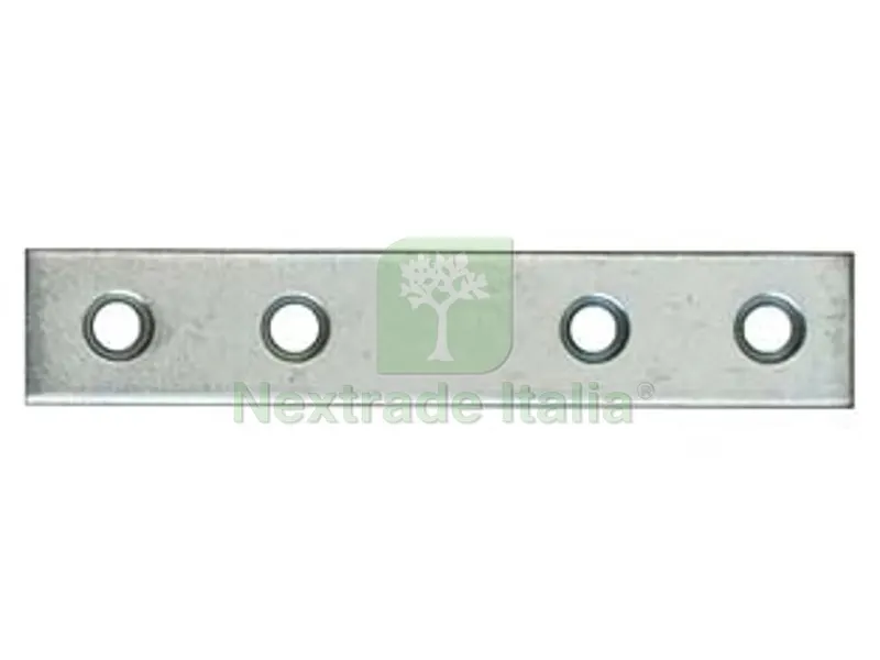 100PZ LASTRINA DRITTA 4 FORI ACCIAIO ZINCATO - mm.120x15 — Piastre e angolari — rif. FERX.FER8075