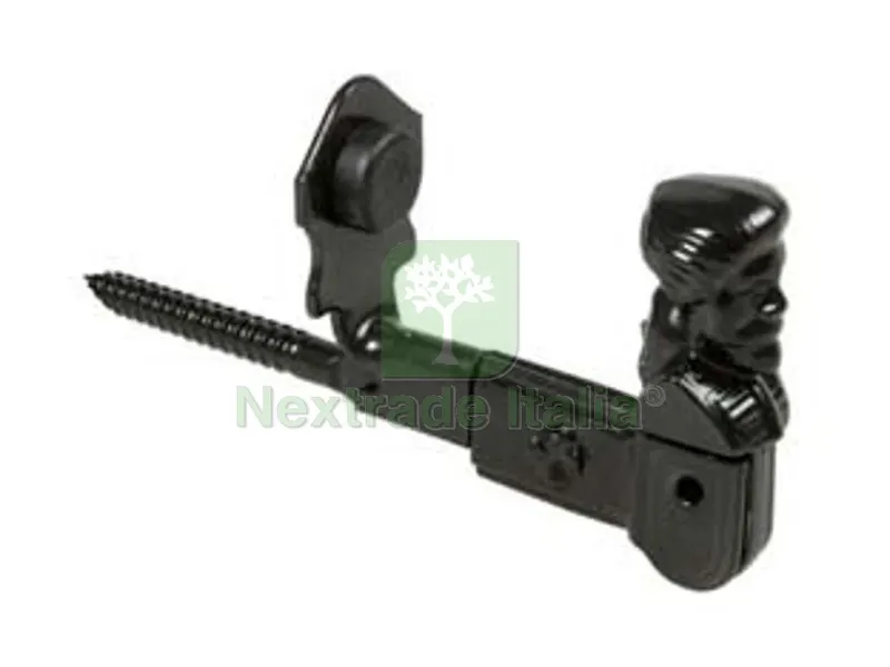 5PZ Fermapersiane AD Omino con Vite e Fermo - mm.140x60h. verniciato nero — Viti — rif. FERX.FER32100 5PZ Fermapersiane AD Omino con Vite e Fermo - mm.140x60h. verniciato nero — Viti — rif. FERX.FER32100