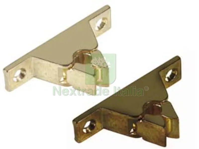10PZ Pinza Fermaporta Senza Incontro - mm.60x32x14h. ottone lucido — Ferramenta porte e finestre — rif. FERX.FER8792